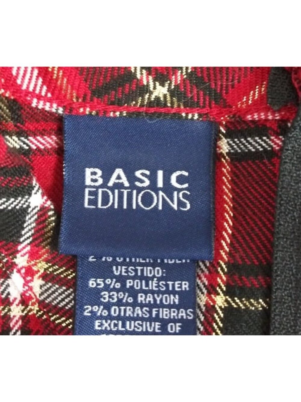 Basic Editions Red Plaid Metallic Sleeveless Dress Girls Size 6/6X - Picture 5 of 6
